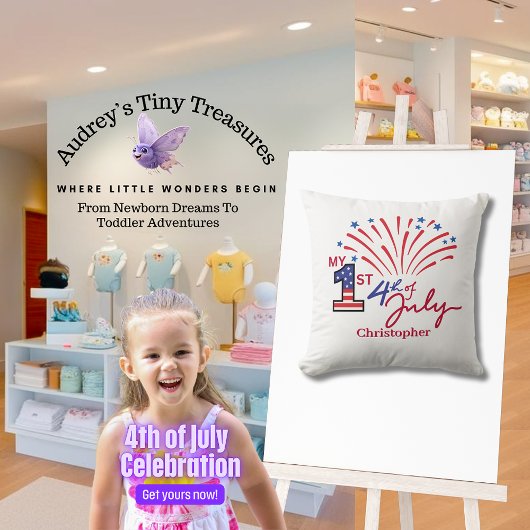 Gepersonaliseerd Mijn 1st 4th van Juli Baby Kussen