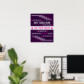 Gepersonaliseerd Mijn Droom Tussen de Twee Roze St Poster (Thuiskantoor)