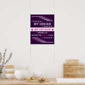 Gepersonaliseerd Mijn Droom Tussen de Twee Roze St Poster (Keuken)