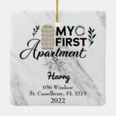 Gepersonaliseerd Mijn eerste appartement 2022 Keramisch Ornament (Achterkant)