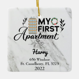 Gepersonaliseerd Mijn eerste appartement 2022 Keramisch Ornament