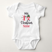 Gepersonaliseerd Mijn Eerste Kerst Schattige Baby  Romper (Voorkant)