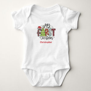 Gepersonaliseerd Mijn Eerste Kerstcadeau Romper