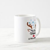 Gepersonaliseerd Mijn Eerste Kerstmis rendieren Ba Koffiemok (Voorkant rechts)