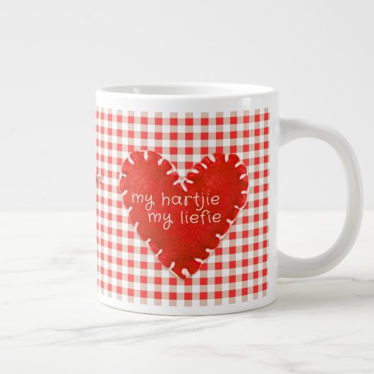 Gepersonaliseerd Mijn Hartjie Mijn Liefie Applique Grote Koffiekop (Rechts)