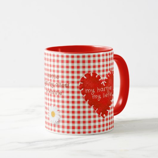 Gepersonaliseerd Mijn Hartjie Mijn Liefie Applique Mok (Voorkant rechts)