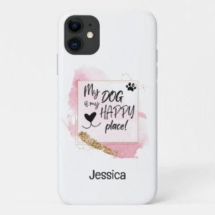 Gepersonaliseerd Mijn Hond is Mijn Gelukkige Plaat Case-Mate iPhone Case