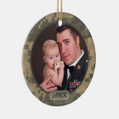 Gepersonaliseerd militaire foto voor en achter keramisch ornament (Rechts)