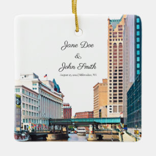 Gepersonaliseerd Milwaukee Skyline Ceramic Ornamen Keramisch Ornament