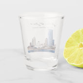 Gepersonaliseerd Milwaukee Skyline Shot Glass Glas (Achterkant)