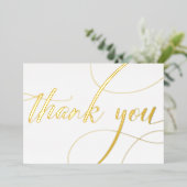 Gepersonaliseerd Minimaal modern Manuscript Wit Da Folie Feestdagenkaart (Staand Voorkant)