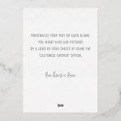 Gepersonaliseerd Minimaal modern Manuscript Wit Da Folie Feestdagenkaart (Achterkant)