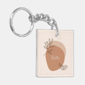 Gepersonaliseerd minimalistisch abstract ontwerp | sleutelhanger (Voorkant Links)