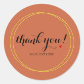 Gepersonaliseerd Minimalistisch Bedankscript Terra Ronde Sticker (Voorkant)