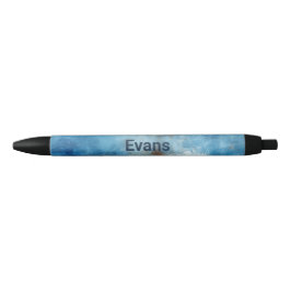 Gepersonaliseerd minimalistisch blauw Waterverf mo Zwarte Inkt Pen
