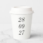 Gepersonaliseerd minimalistisch bruiloft bruids Ve Papieren Bekers (Achterkant)