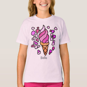 Gepersonaliseerd minimalistisch ijsontwerp t-shirt