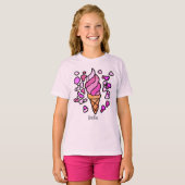 Gepersonaliseerd minimalistisch ijsontwerp t-shirt (Voorkant volledig)