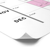 Gepersonaliseerd minimalistisch jaarplanner Poster (Hoek)