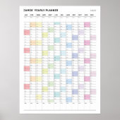 Gepersonaliseerd minimalistisch jaarplanner Poster (Voorkant)