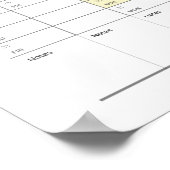 Gepersonaliseerd minimalistisch jaarplanner Poster (Hoek)