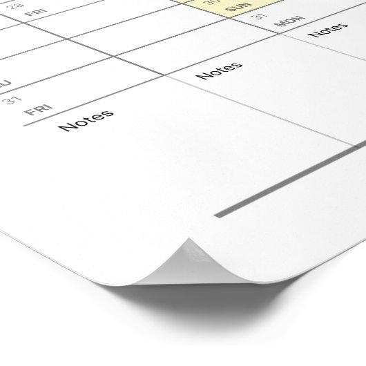 Gepersonaliseerd minimalistisch jaarplanner Poster (Hoek)