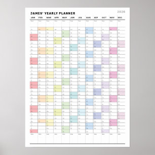 Gepersonaliseerd minimalistisch jaarplanner Poster