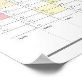 Gepersonaliseerd minimalistisch jaarplanner Poster (Hoek)