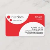 Gepersonaliseerd minimalistisch modern interieur visitekaartje (Achterkant)