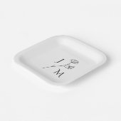 Gepersonaliseerd minimalistisch Monogram Papier Bo Papieren Bordje (Gebogen)