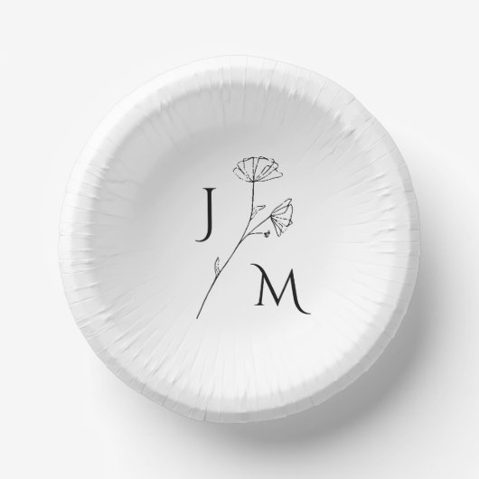 Gepersonaliseerd minimalistisch Monogram Papier Bo Papieren Kommen (Voorkant)