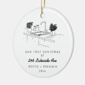 Gepersonaliseerd minimalistisch nieuw appartement  keramisch ornament (Links)