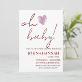 Gepersonaliseerd minimalistisch Oh Baby Co-ed Baby Kaart (Staand voorkant)