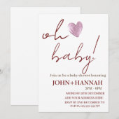 Gepersonaliseerd minimalistisch Oh Baby Co-ed Baby Kaart (Voorkant / Achterkant)