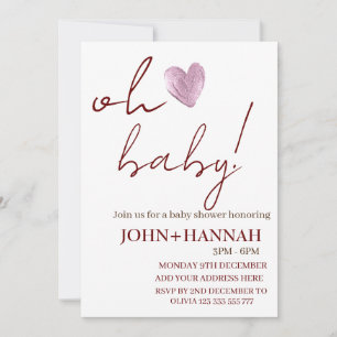 Gepersonaliseerd minimalistisch Oh Baby Co-ed Baby Kaart