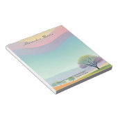 Gepersonaliseerd minimalistisch pastellandschap No Notitieblok (Schuin)