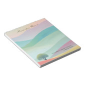 Gepersonaliseerd minimalistisch pastellandschap No Notitieblok (Schuin)