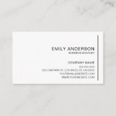 Gepersonaliseerd minimalistisch professioneel Visi Visitekaartje (Voorkant)