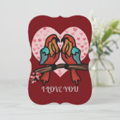 Gepersonaliseerd Minimalistisch Romantisch Vogels  Feestdagenkaart (Staand voorkant)