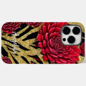 Gepersonaliseerd minimalistisch rood- en goudvormi Case-Mate iPhone case (Achterkant (horizontaal))