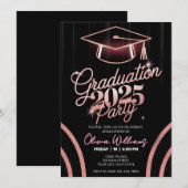 Gepersonaliseerd minimalistisch roze diner Afstude Kaart (Voorkant / Achterkant)