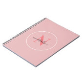 Gepersonaliseerd minimalistisch roze Notitieboek (Linkerzijde)
