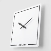 Gepersonaliseerd minimalistisch wit vierkante klok (Hoek)