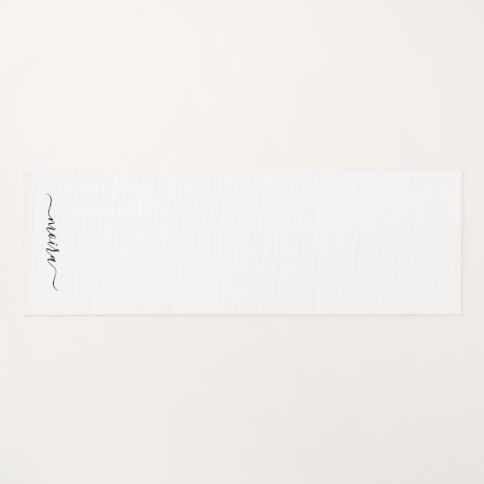 Gepersonaliseerd minimalistisch wit yogamat (Voorkant (horizontaal))