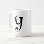 Gepersonaliseerd minimalistisch zwart-wit koffiemok (Voorkant links)