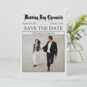 Gepersonaliseerd minimalistische QR-codekrant Save The Date (Staand voorkant)
