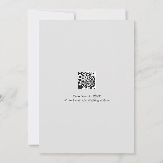 Gepersonaliseerd minimalistische QR-codekrant Save The Date (Achterkant)