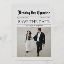 Gepersonaliseerd minimalistische QR-codekrant Save The Date
