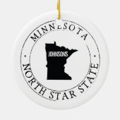 Gepersonaliseerd Minnesota-Ornament Keramisch Ornament (Achterkant)