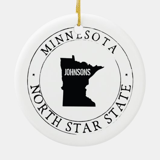 Gepersonaliseerd Minnesota-Ornament Keramisch Ornament (Achterkant)
